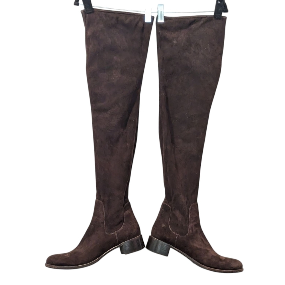 Prada Dark Brown Suede OTK Over the Knee Tall Boot Size EU 38 - Picture 2 of 16